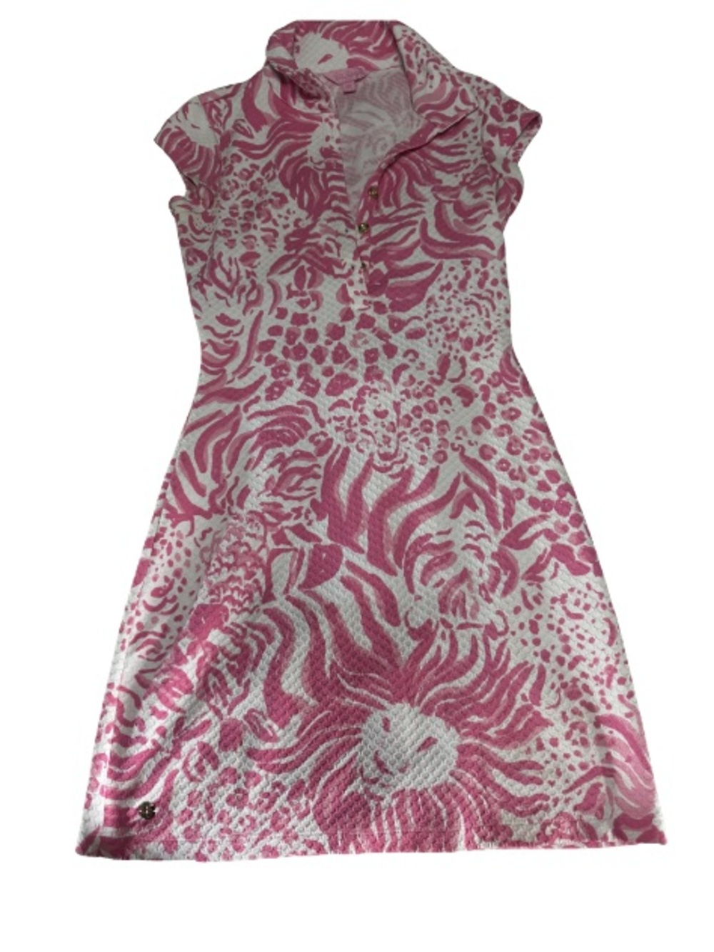 Lilly Pulitzer Pink and White Printed Polo Mini Dress
